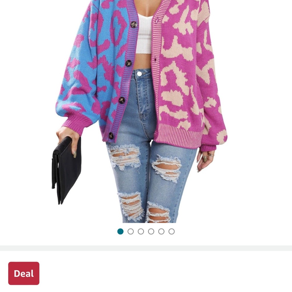 Colorful Leopard Print Women's Sweater
